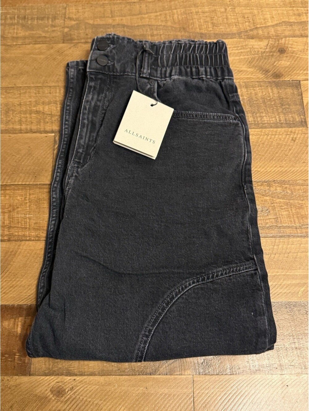 ALLSAINTS Daisy Mae Tapered Jeans in Washed Black Women’s US Size 8 $229 - Picture 13 of 16